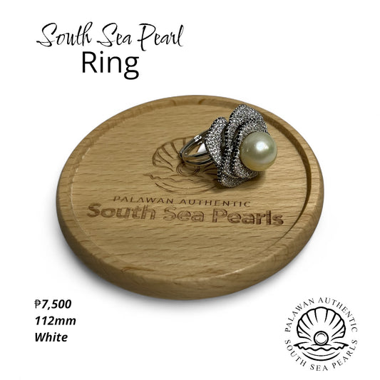 New Arrival! 12mm Authentic White South Sea Pearl Ring in S925 Setting
