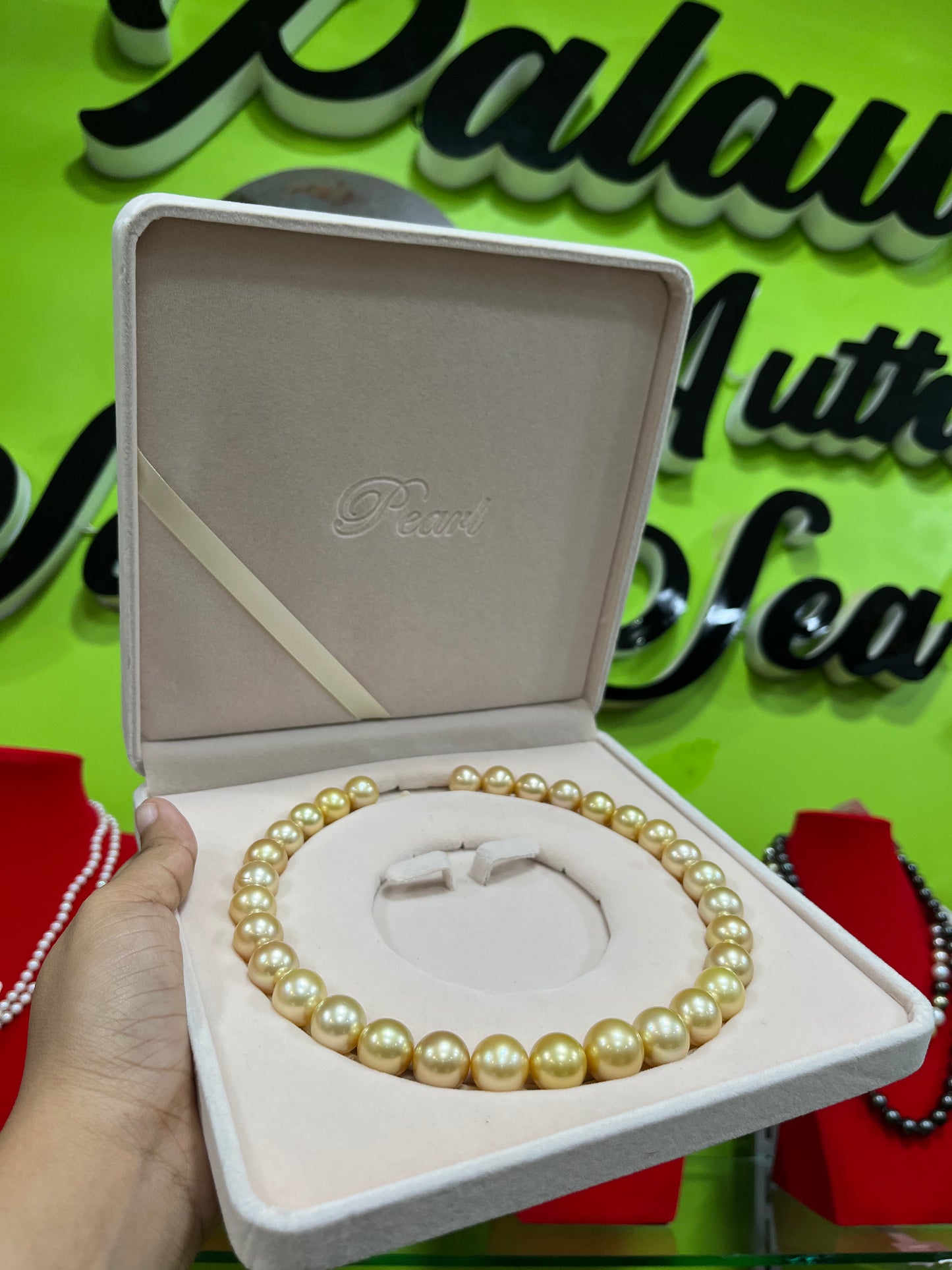 New Arrival! Palawan 12 to 15mm Authentic Champagne Color South Sea Pearl