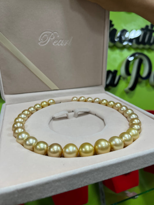 New Arrival! Palawan 12 to 15mm Authentic Champagne Color South Sea Pearl