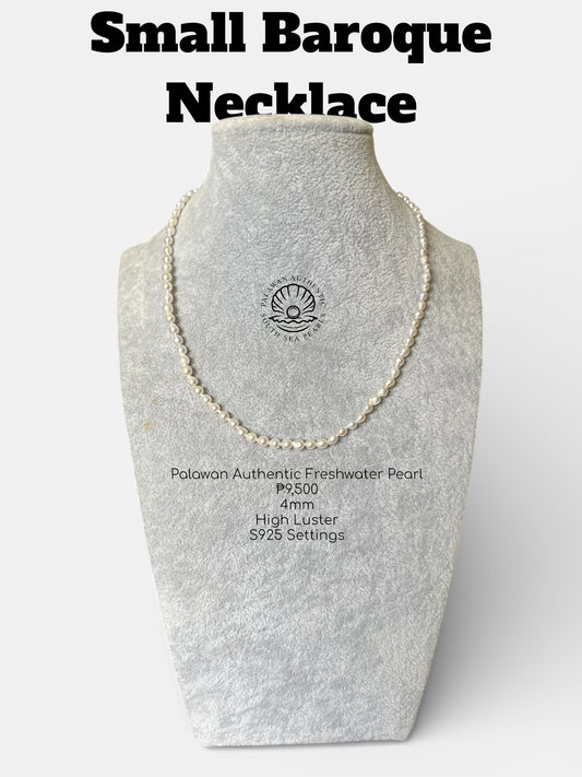 4mm Palawan Authentic Freshwater Pearl Necklace in s925 Settings