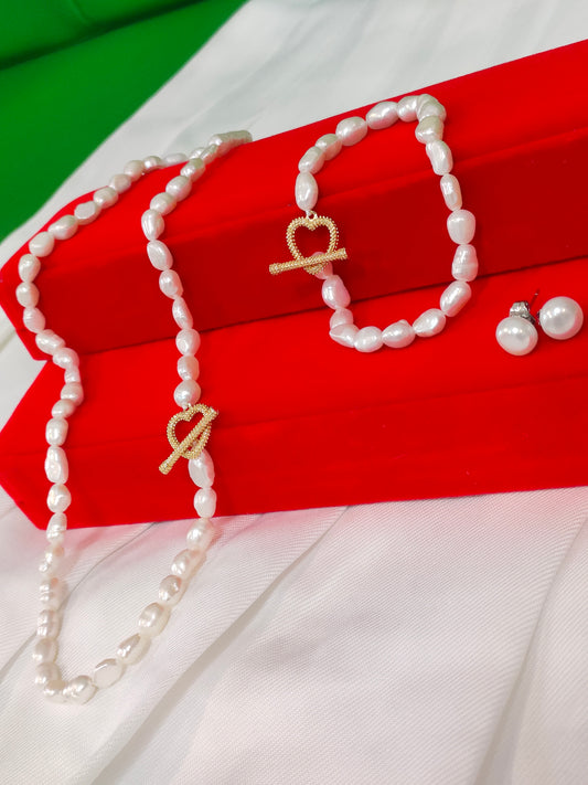 Authentic Fresh Water Pearl Sets in 5 Micron Settings