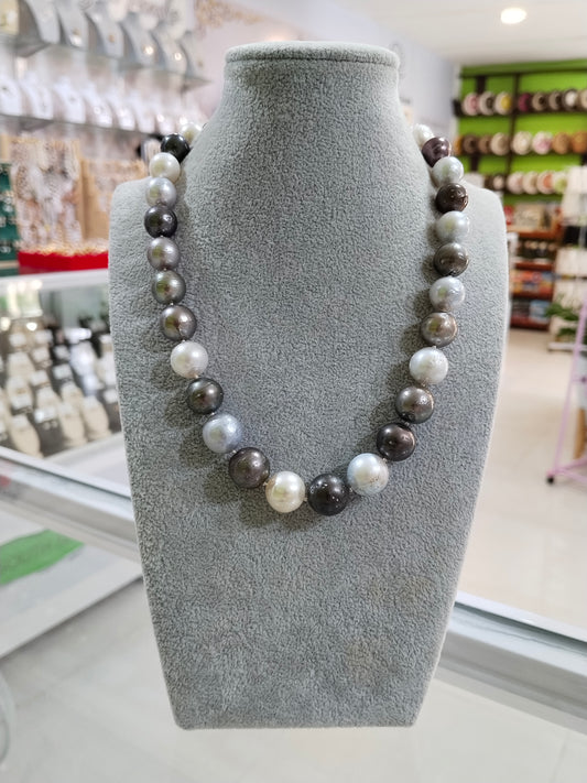 12mm to 14.9mm Authentic Multi Color South Sea Pearl Choker Necklace