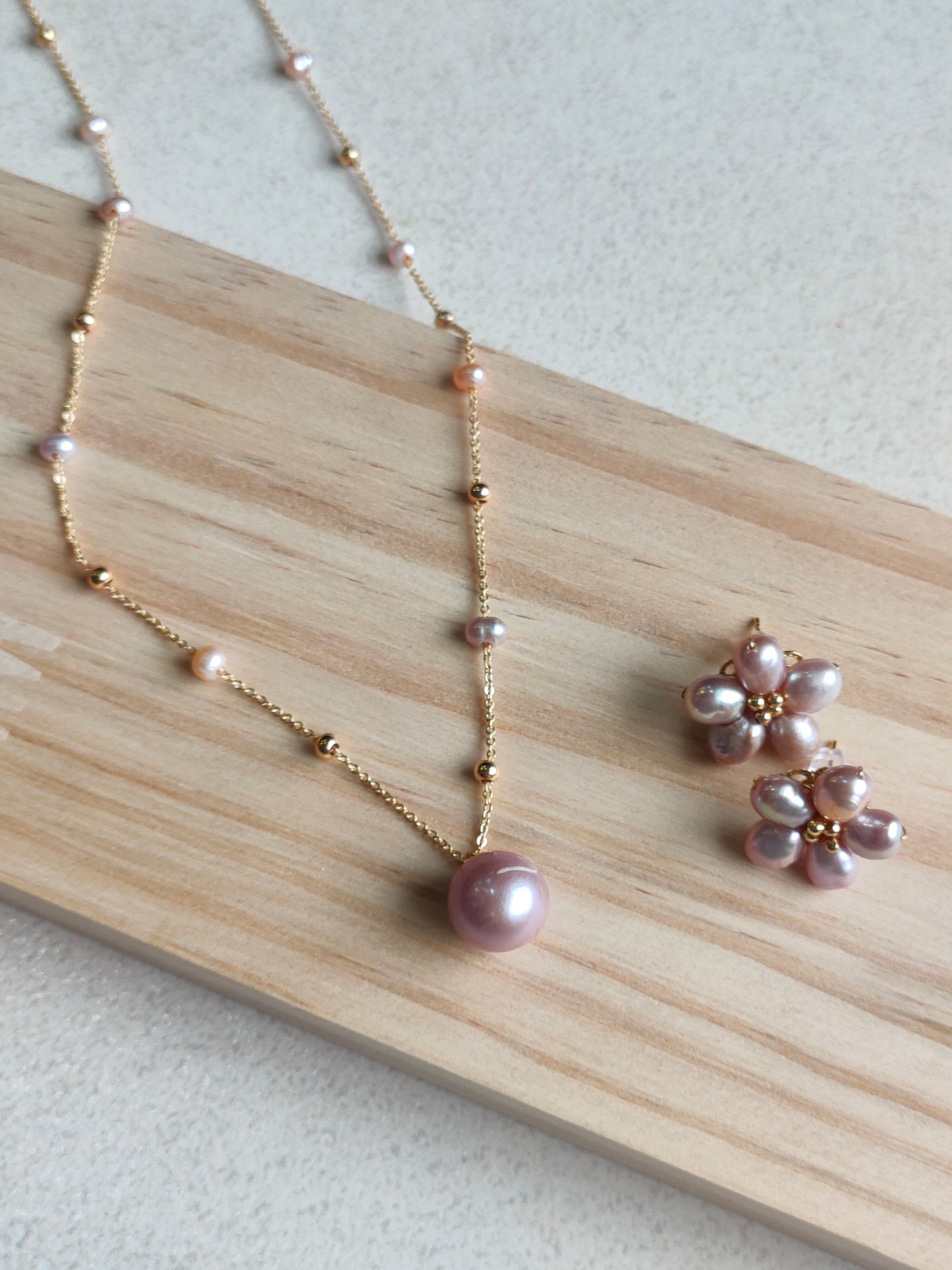 Authentic Fresh Water Pearl Sets in 5 Micron Settings