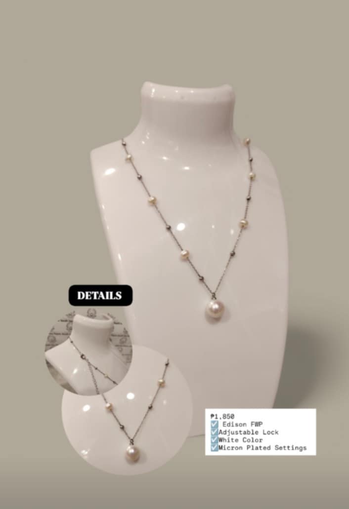 Authentic Fresh Water Pearl Edison Pearl Necklace in 5 Micron Settings