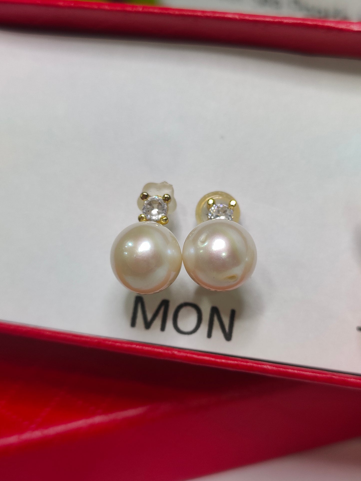 Authentic Fresh Water Pearl Earrings (Akoya Pearl) in 5 Micron Plated