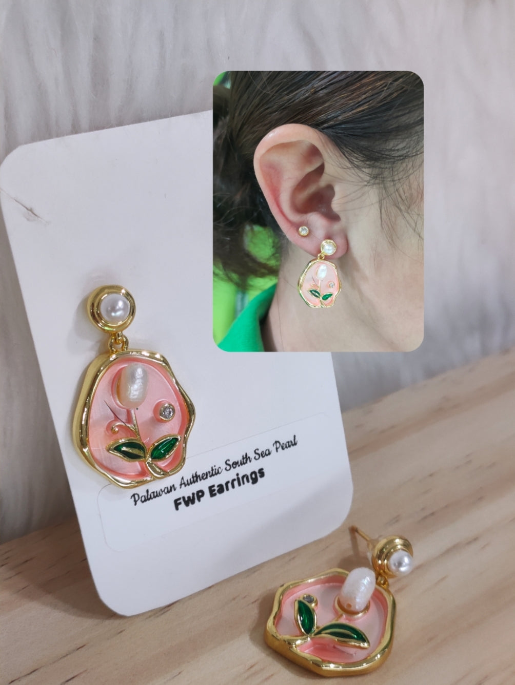 Authentic Fresh Water Pearl Earrings in 5 Micron Settings