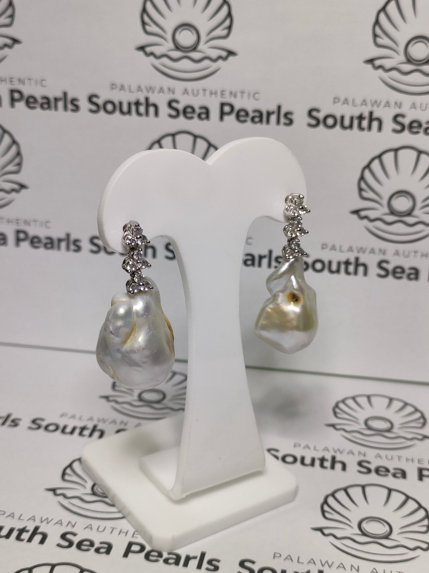 Authentic Fresh Water Pearl Baroque Earrings in 5 Micron Settings