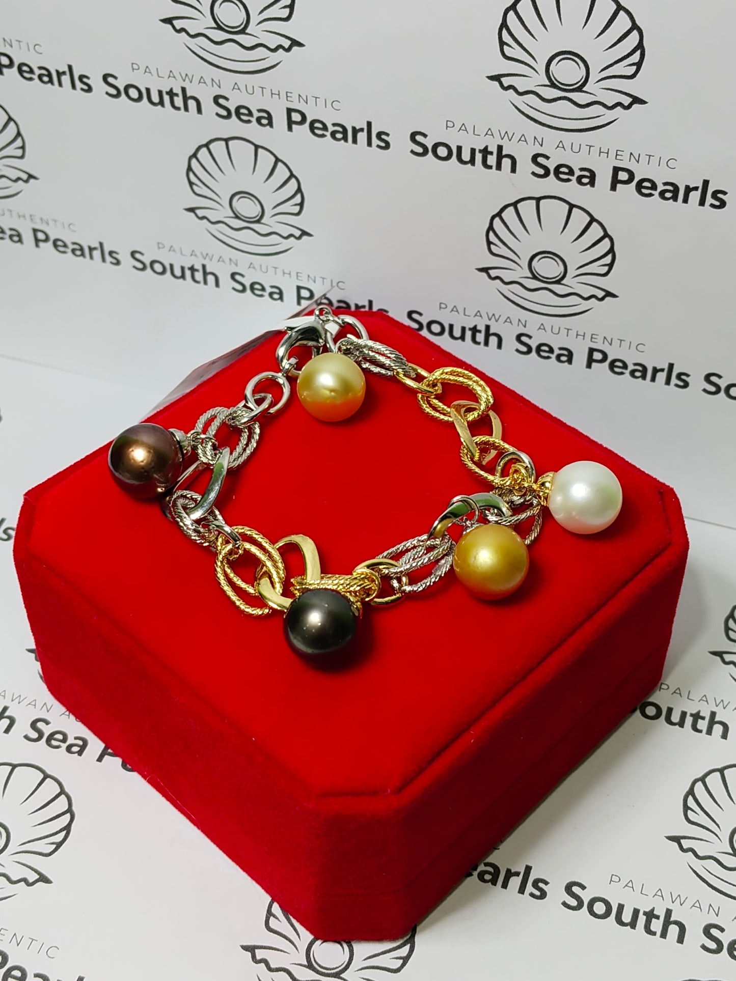 New Arrival! 12mm to 12.4mm Authentic Multi-Color South Sea Pearls Bracelets