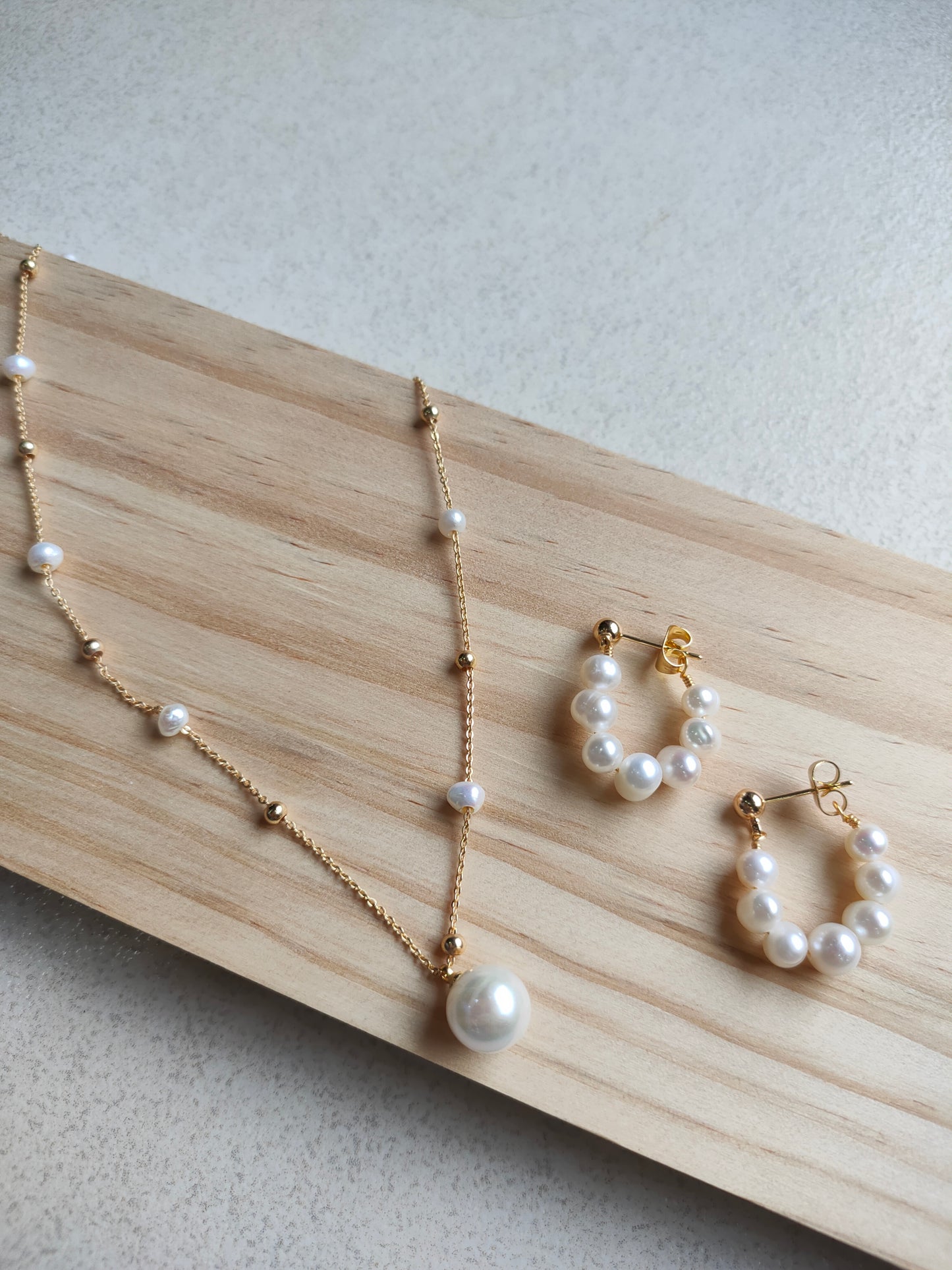 Authentic Fresh Water Pearl Sets in 5 Micron Settings