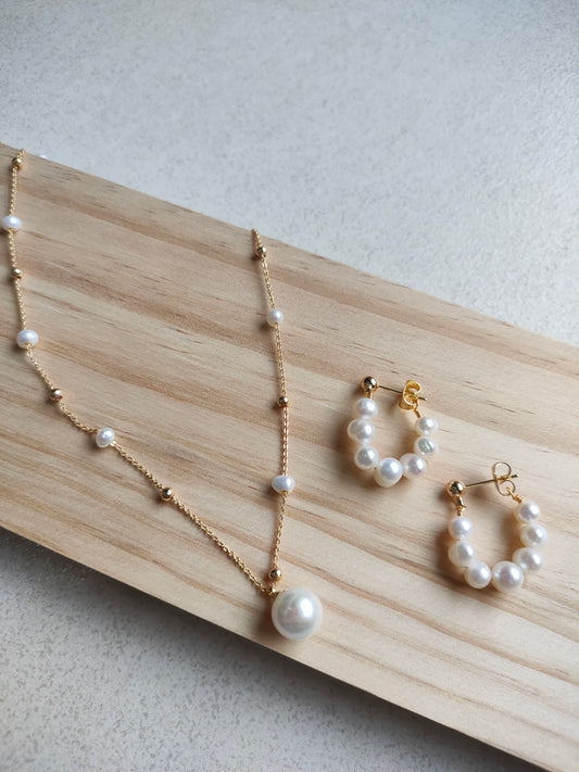 Authentic Fresh Water Pearl Sets in 5 Micron Settings