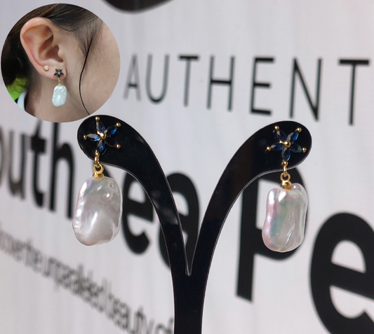 Keshi Pearl Earrings in 5 Micron Settings