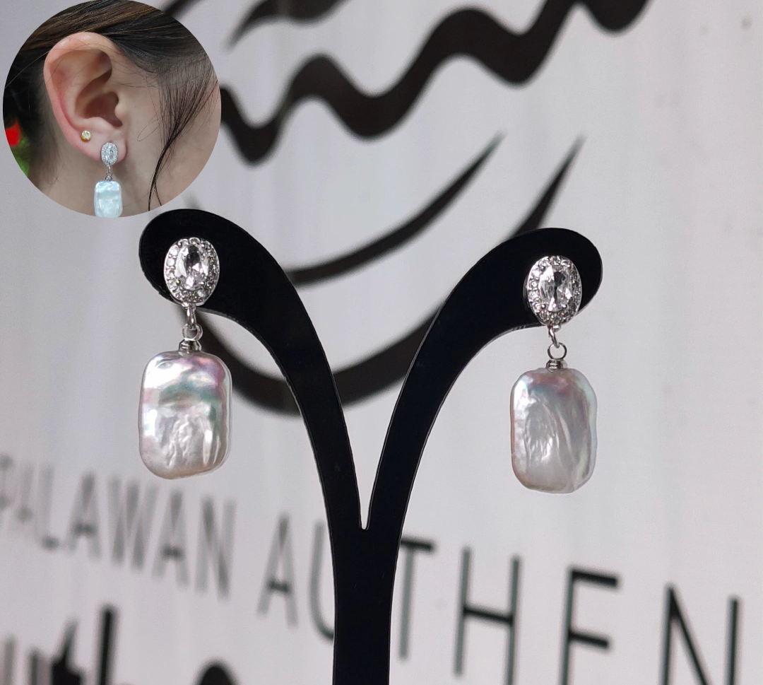 Keshi Pearl Earrings in 5 Micron Settings