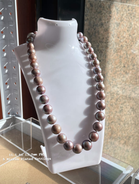 Freshwater Pearl Necklace in 5 Micron Plated Settings