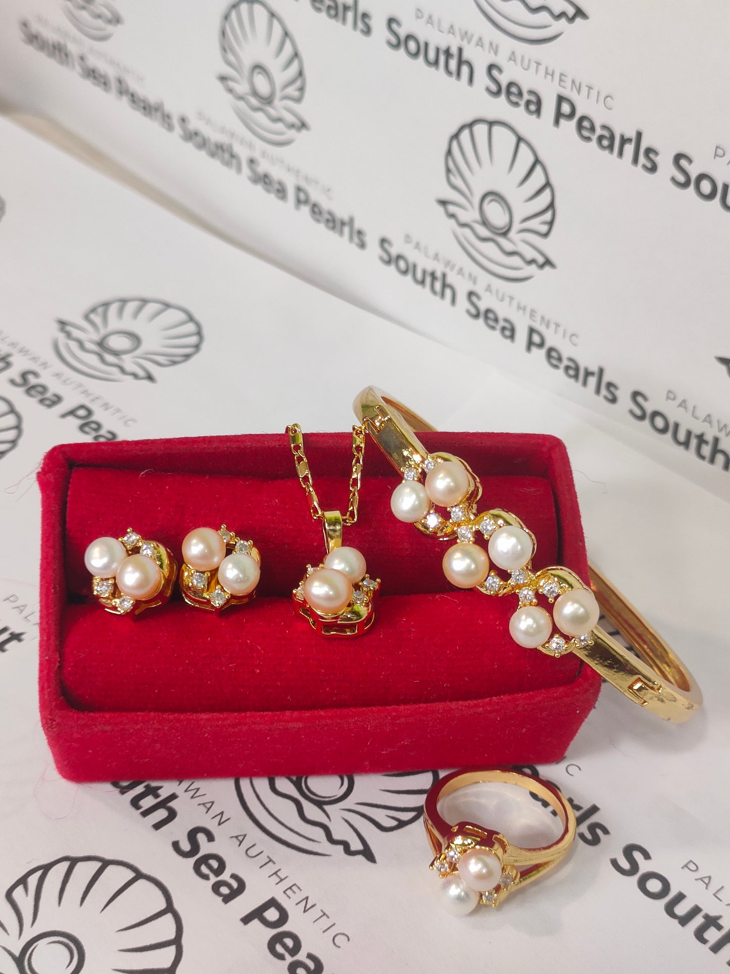 Authentic Fresh Water Pearl Sets in 5 Micron Settings