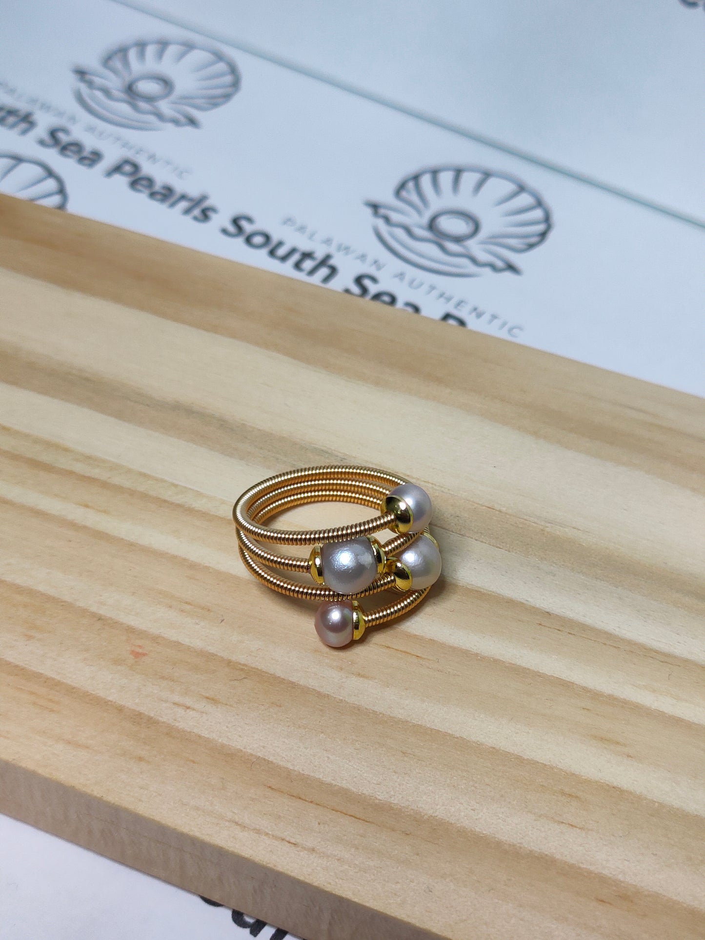 Authentic Fresh Water Pearl Rings in 5 Micron Settings