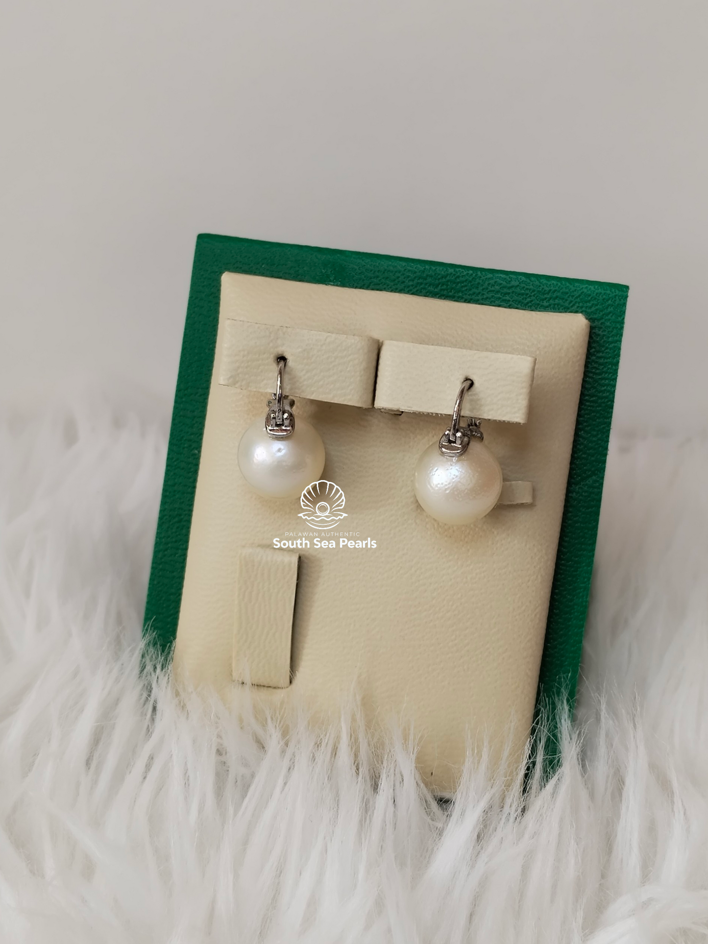 10.9 to 11.1mm Palawan Authentic Golden Color South Sea Pearl Earrings in 5 Micron Plated Settings