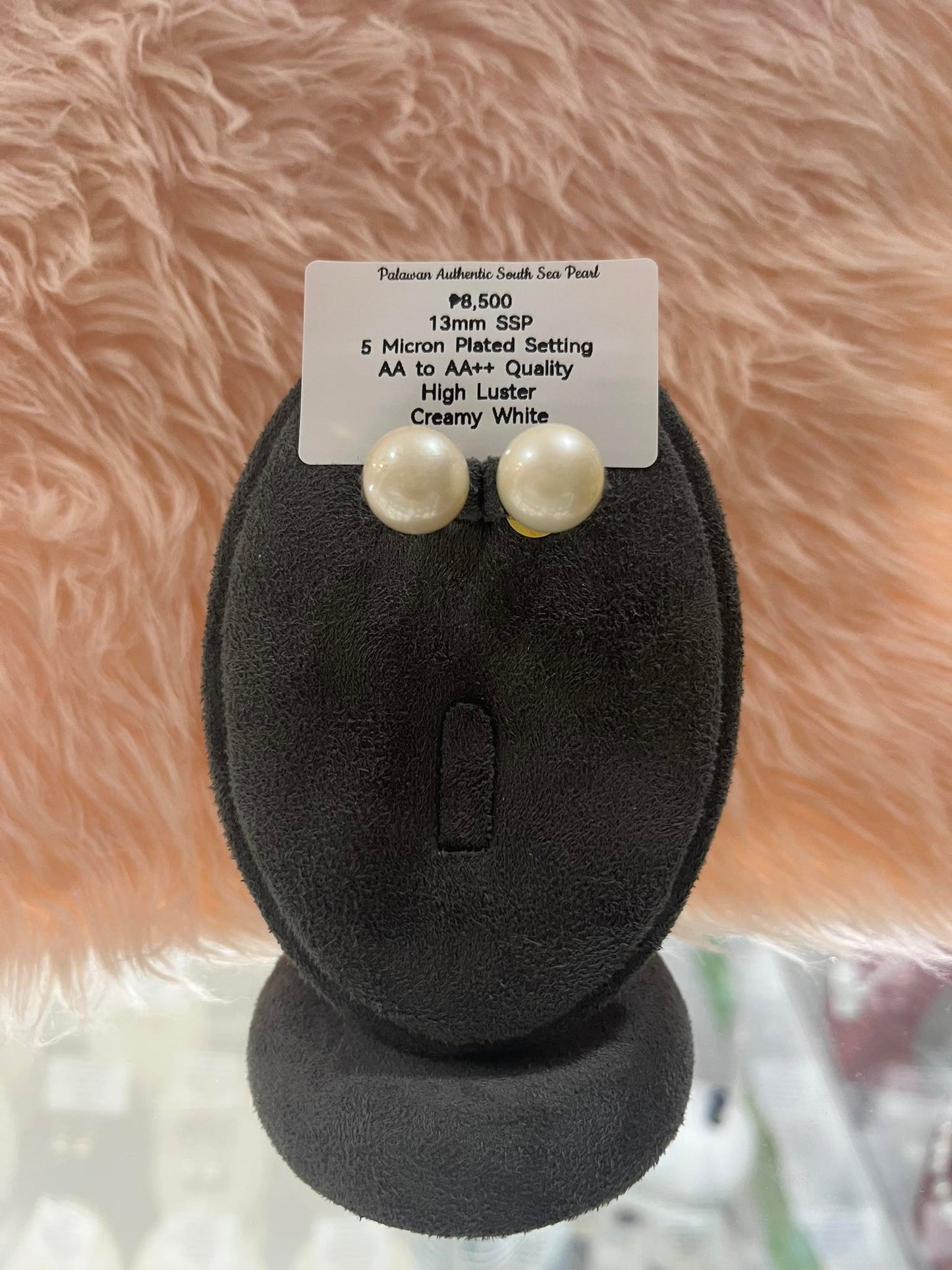 13mm Authentic Creamy White South Sea Pearl Set in 5 Micron Settings