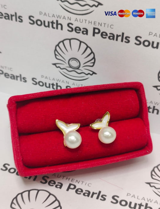 Authentic Fresh Water Pearl Earrings (Akoya Pearl) in 5 Micron Plated Settings