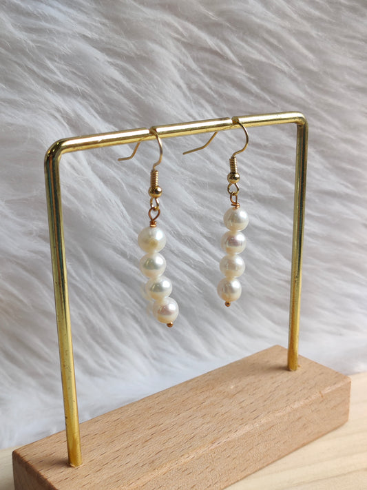 Authentic Fresh Water Pearl Earrings in 5 Micron Settings