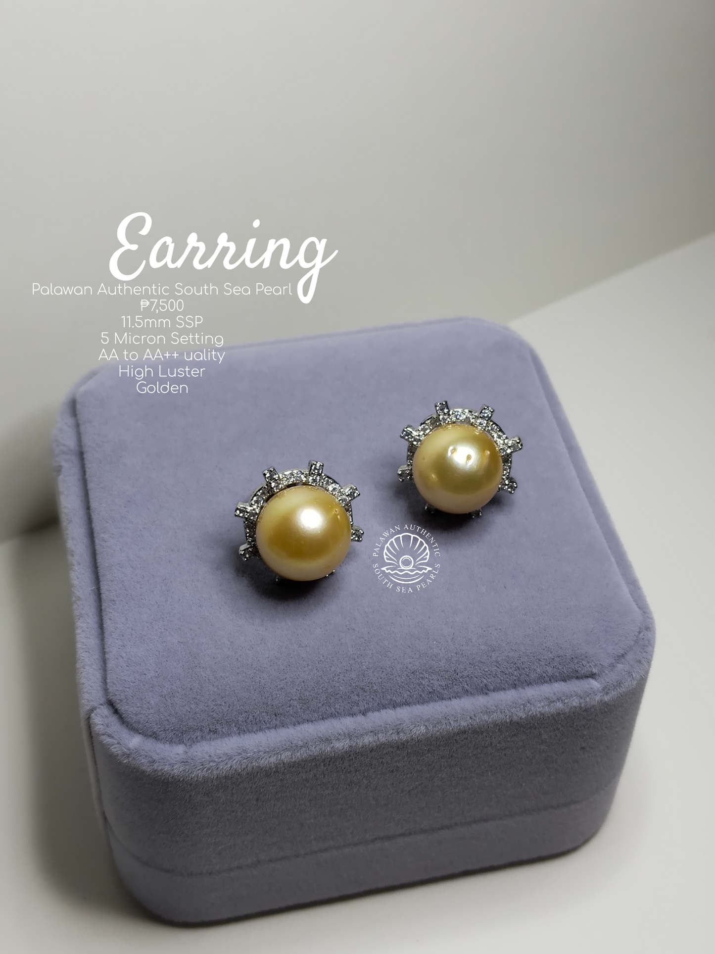 11.5mm Golden South Sea Pearls in Plated Settings