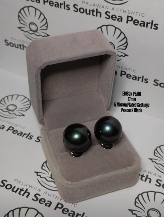 17mm Peacock Black Color Edison Pearl