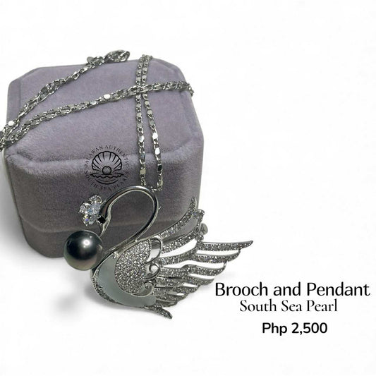 Palawan Authentic South Sea Pearl Brooch Pin in 5 Micron Plated Settings