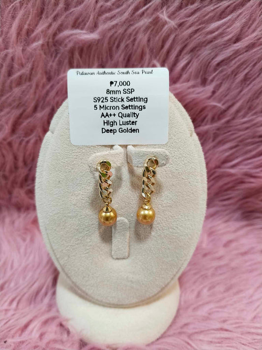 8mm Authentic Deep Golden Color Set in 5 Micron Settings