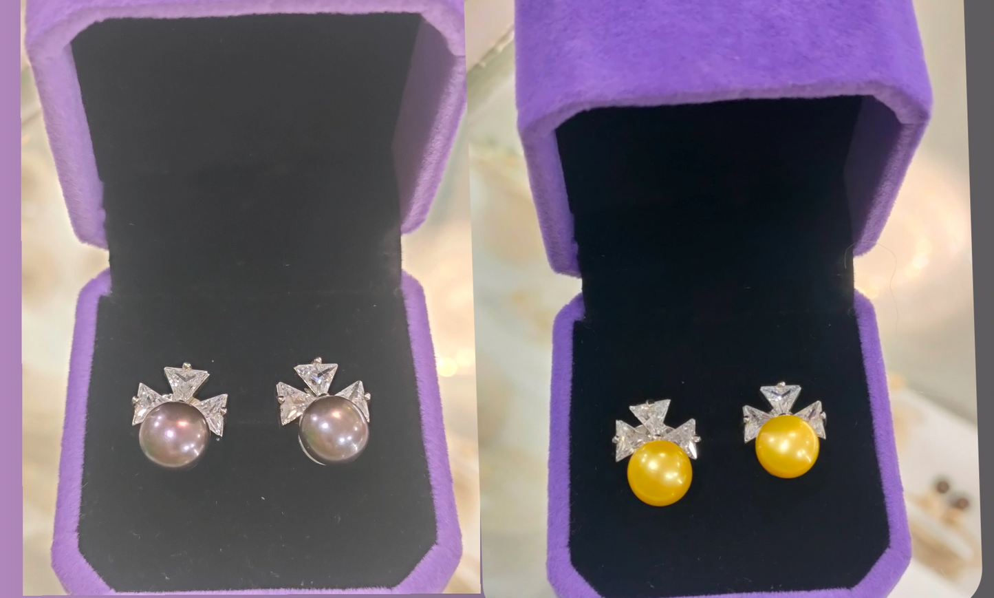 Authentic Fresh Water Pearl Earrings in 5 Micron Plated Settings