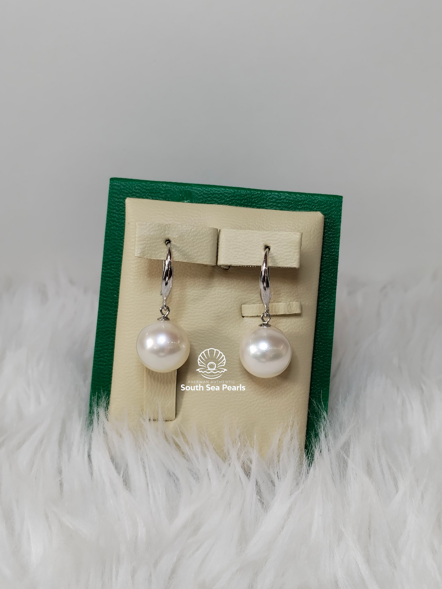 12.3mm to 12.5mm Palawan Authentic White Color South Sea Pearls Earrings in S925 Settings