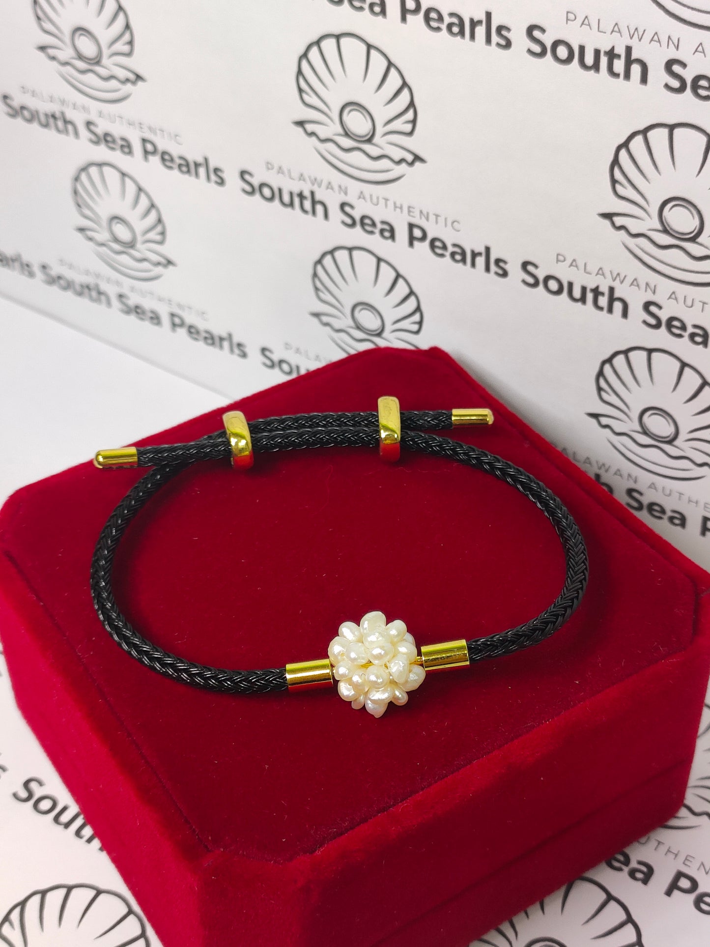 Authentic Fresh Water Pearl in Leather Settings