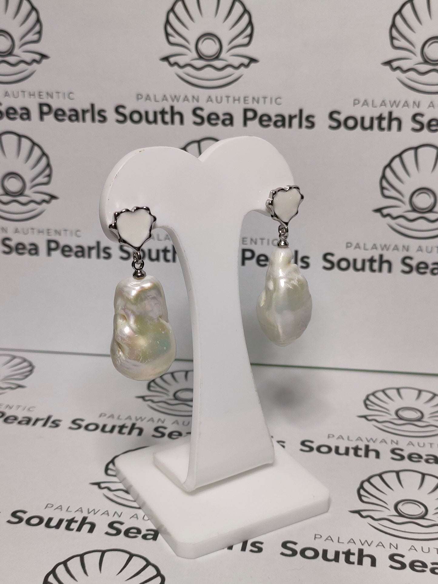 Authentic Fresh Water Pearl Baroque Earrings in 5 Micron Settings