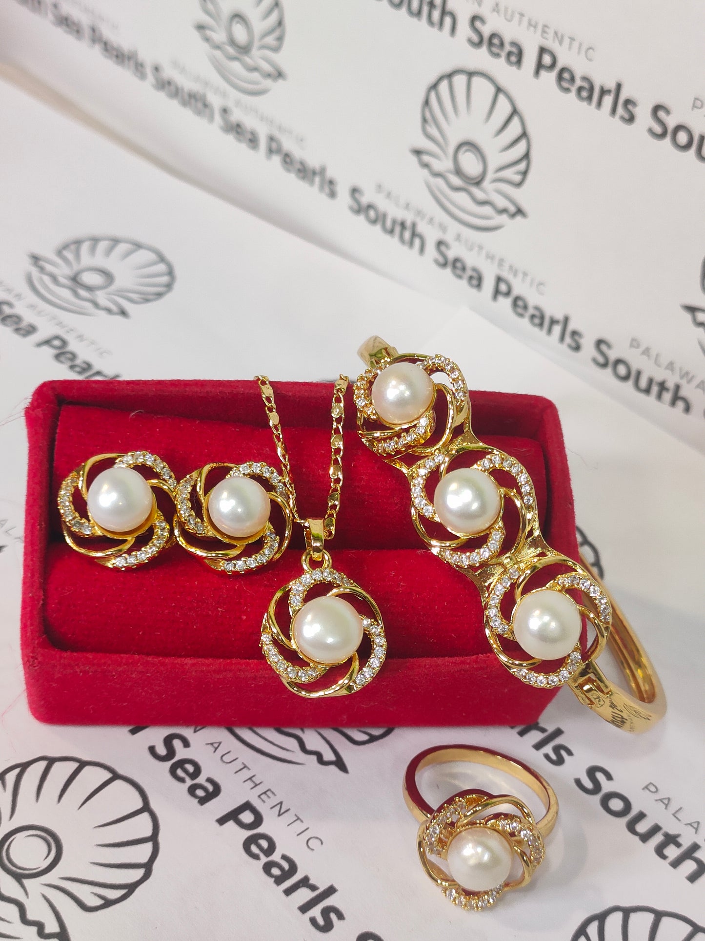 Authentic Fresh Water Pearl Sets in 5 Micron Settings