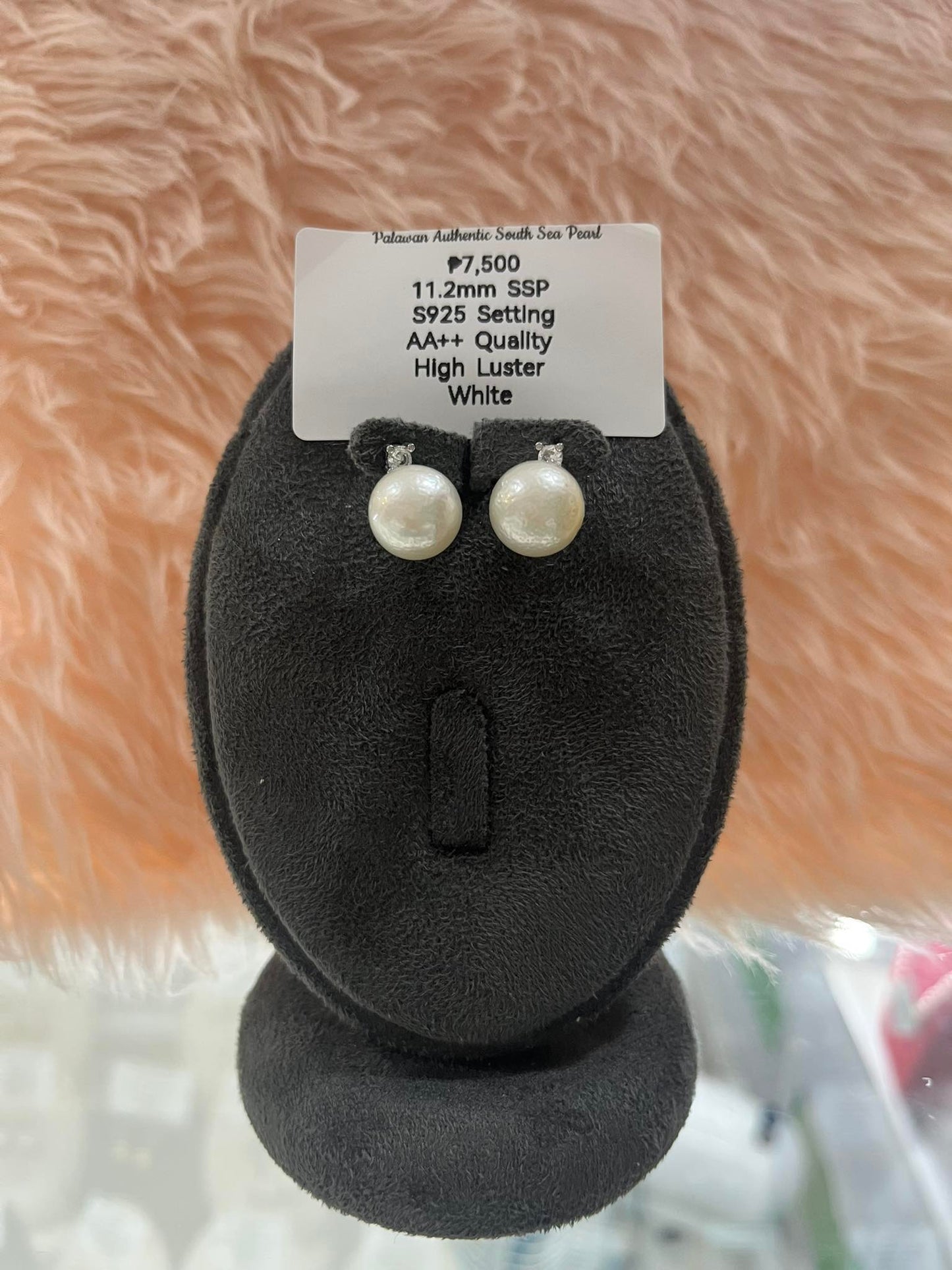 11.2mm Authentic White South Sea Pearl Set in 5 Micron Settings