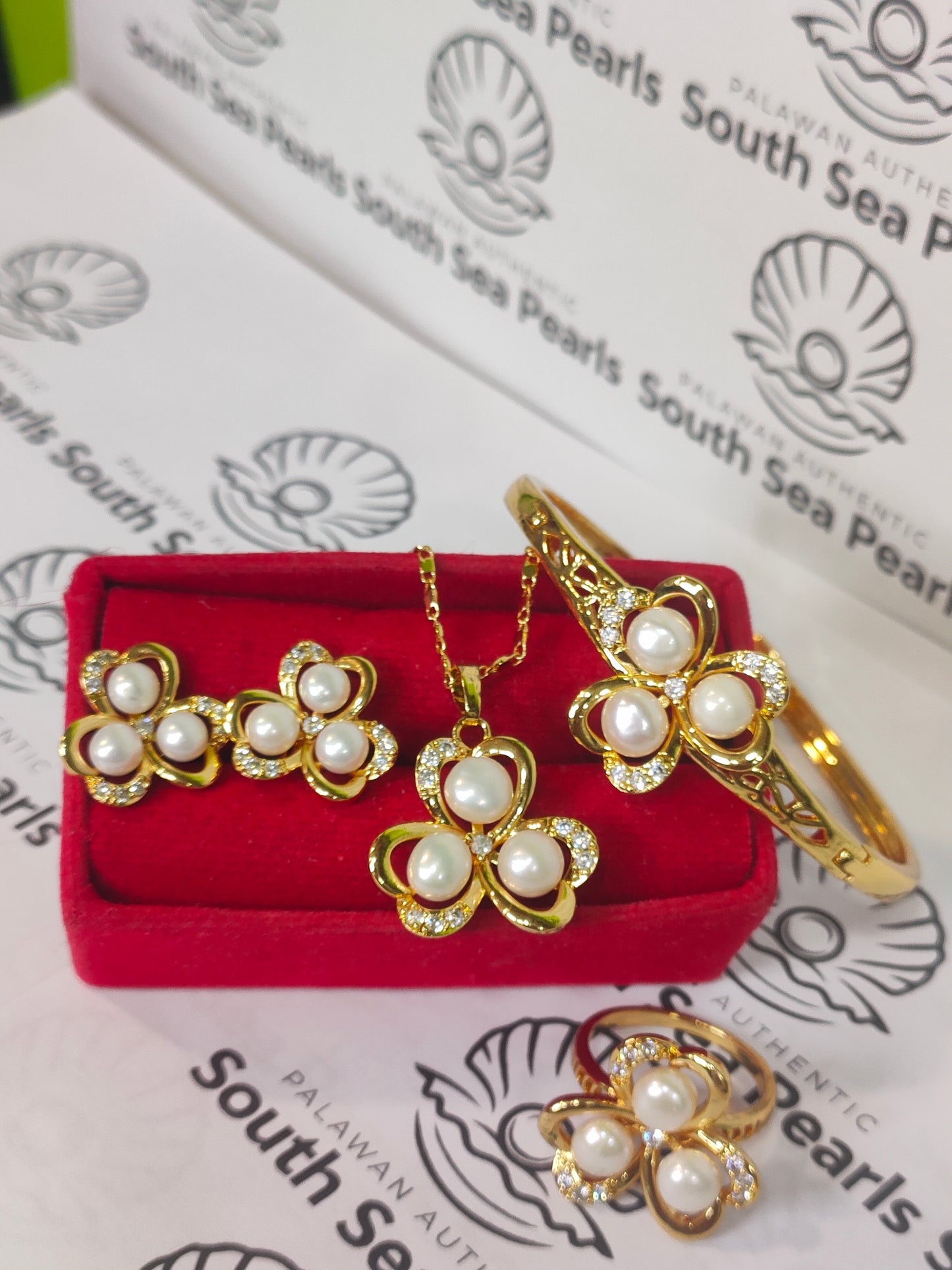 Authentic Fresh Water Pearl Sets in 5 Micron Settings