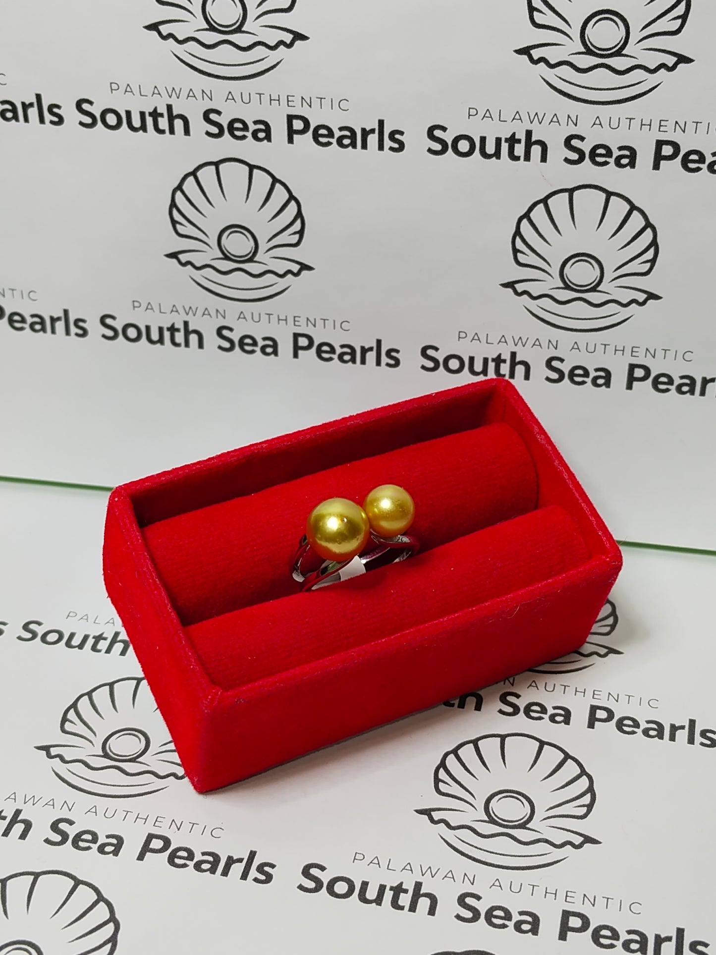 New Arrival! 8mm to 9.7mm Authentic South Sea Pearls Ring in 5 Micron Plated Settings