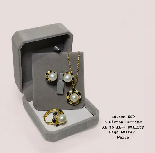 New Arrival! 10.4mm Authentic White South Sea Pearl Set in 5 Micron Setting