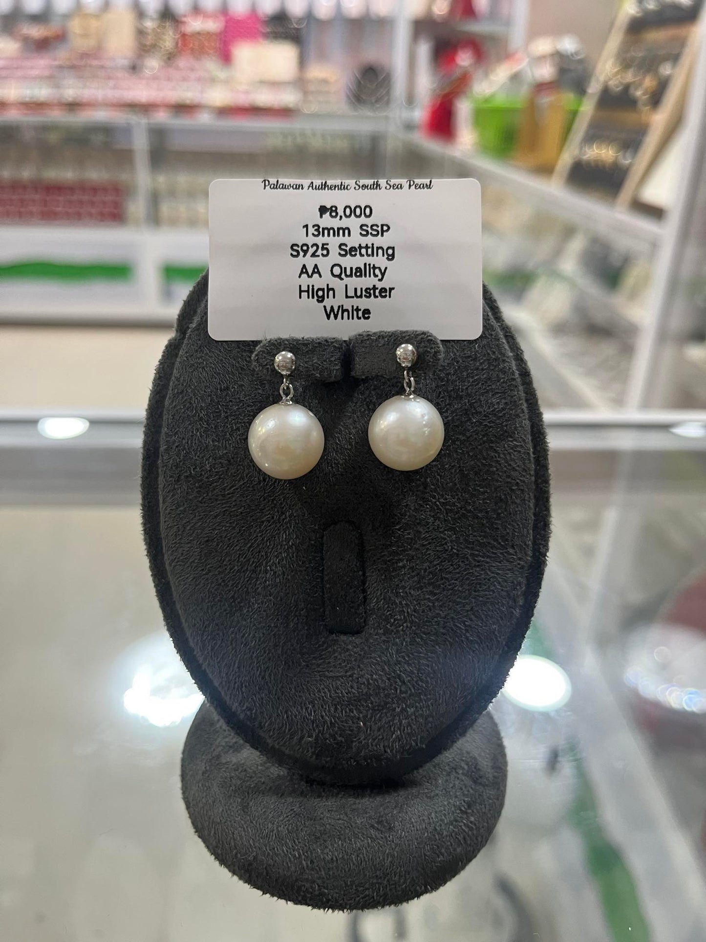 13mm Authentic White South Sea Pearls in S925 Settings