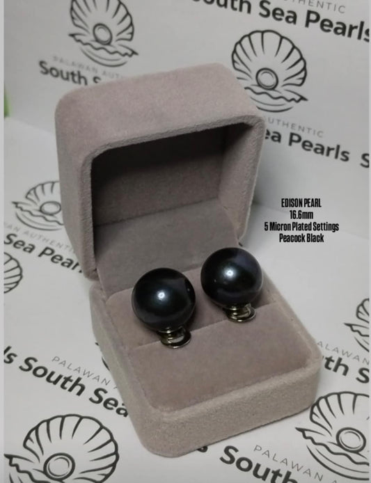 16.6mm Peacock Black Color Edison Pearl